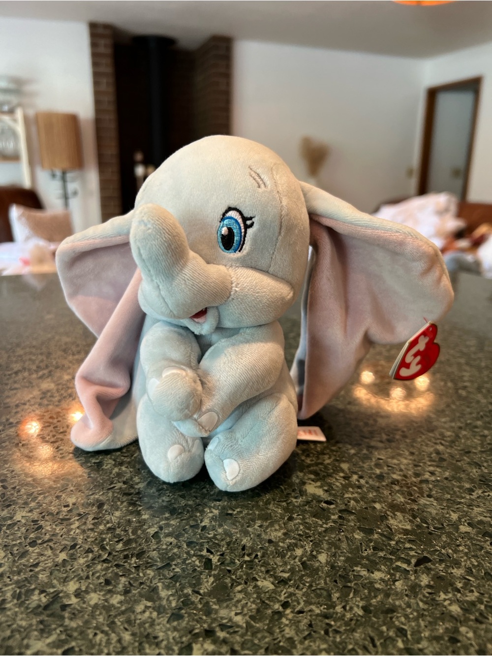 Disney Dumbo Plush Elephant - Light Gray with Pink Ears